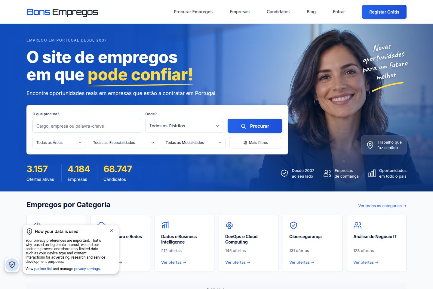 BonsEmpregos website preview