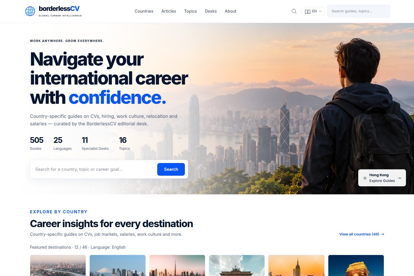 BorderlessCV website preview