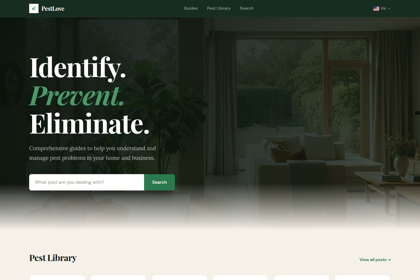 PestLove website preview